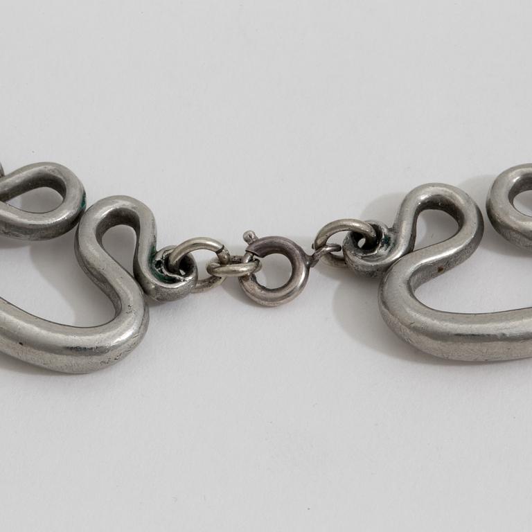 A 1940-50s pewter "The Etrucian necklace" design Estrid Ericson for Svenskt Tenn, Stockholm.