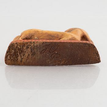 Jemt-Olov Person (1871–1947), a signed wooden sculpture.