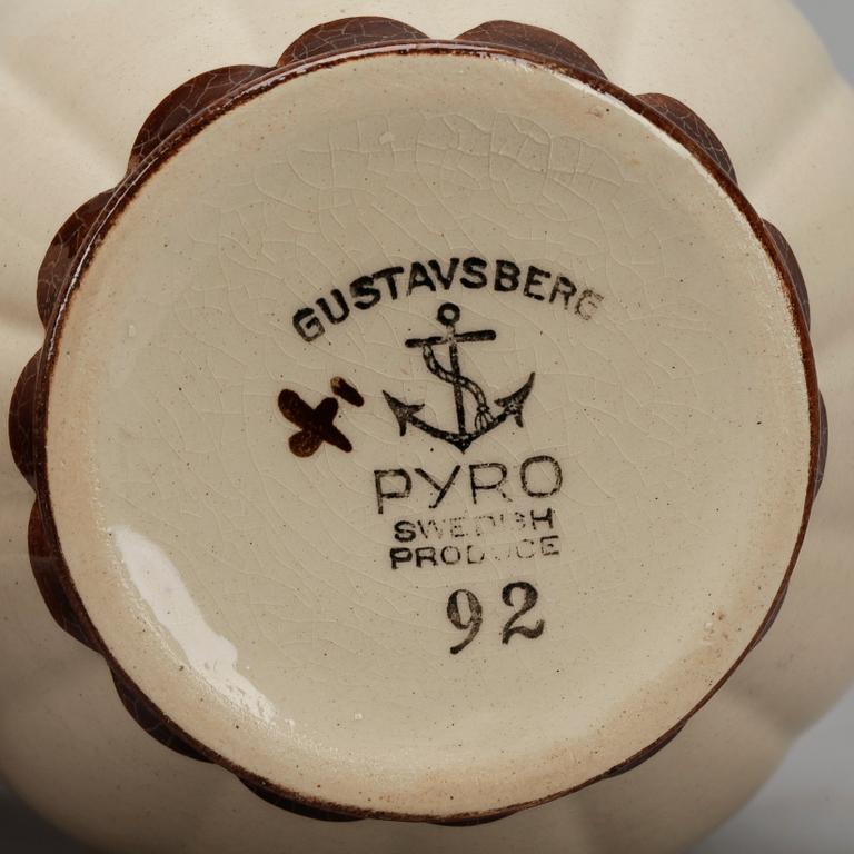 SERVISDELAR, 16 st, "Pyro Brun", Wilhelm Kåge, Gustavsberg.