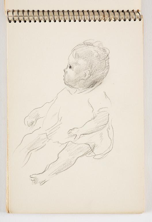 Lotte Laserstein, 4 skissböcker med blyertsteckningar.