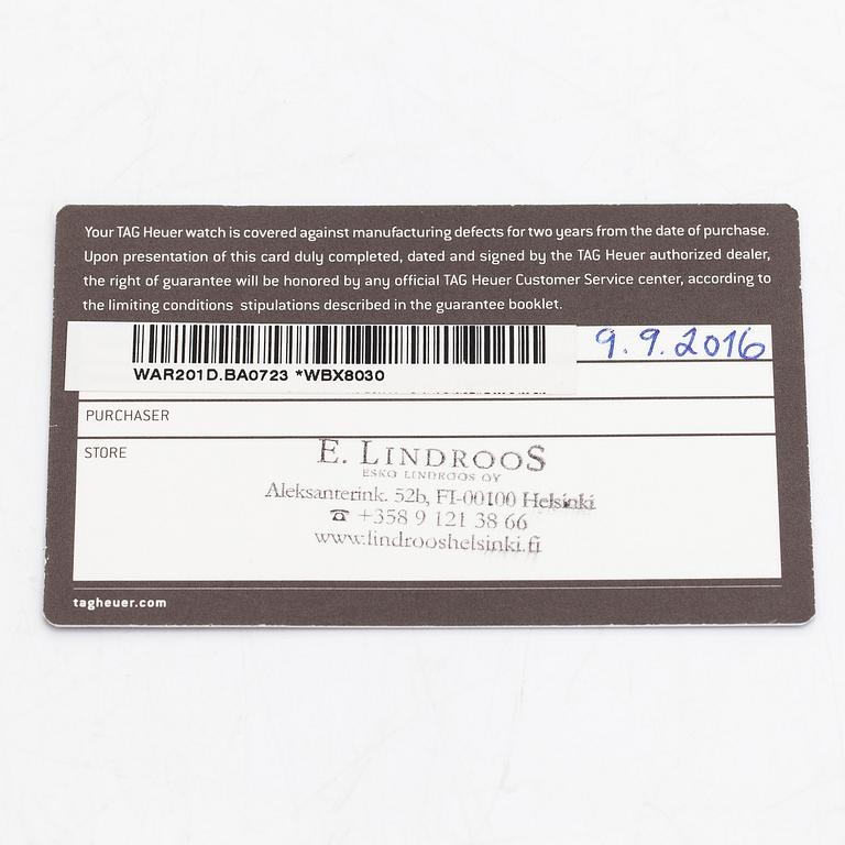 Tag Heuer, Carrera, Calibre 5, armbandsur, 41 mm.