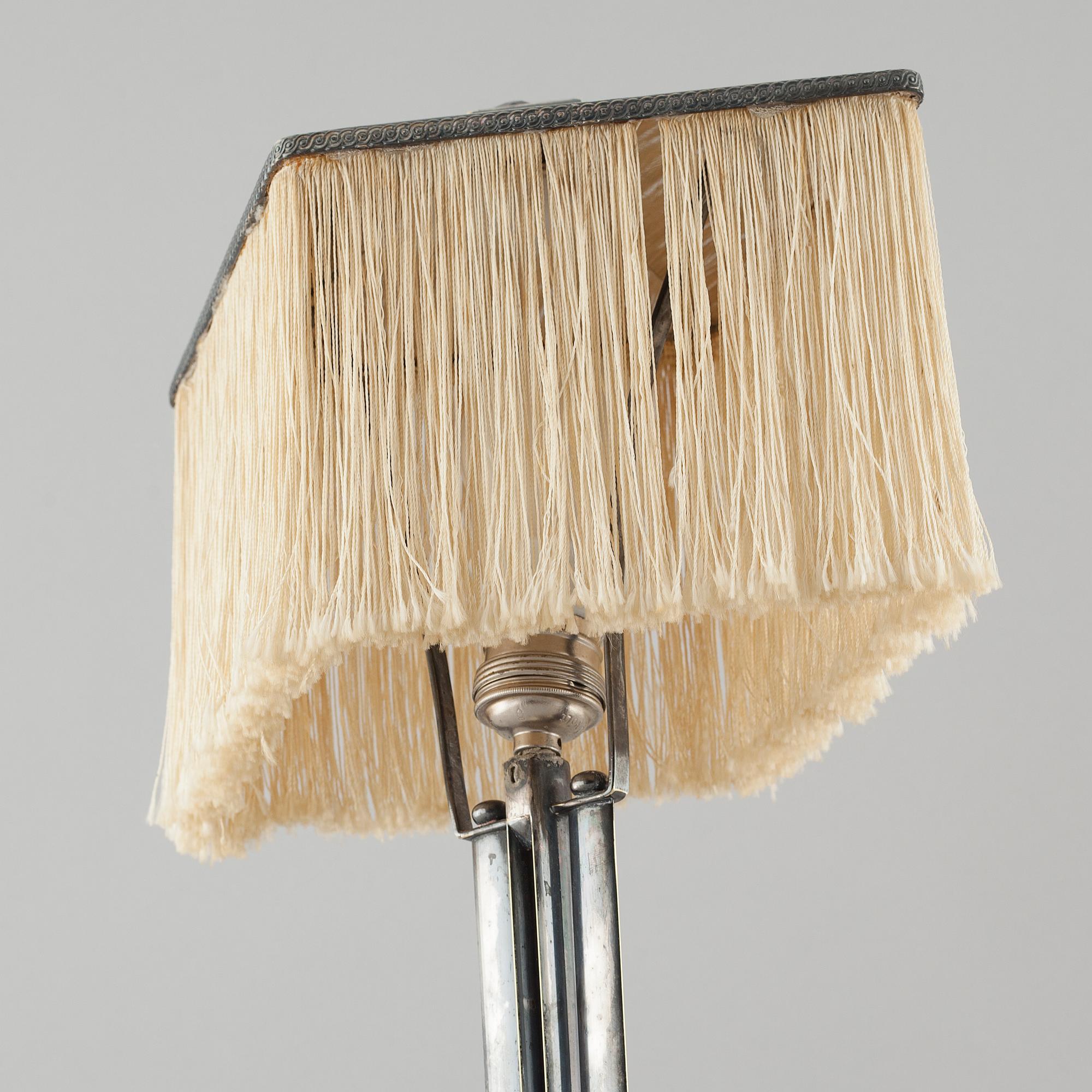 BORDSLAMPA, nysilver, 1910/20-tal.