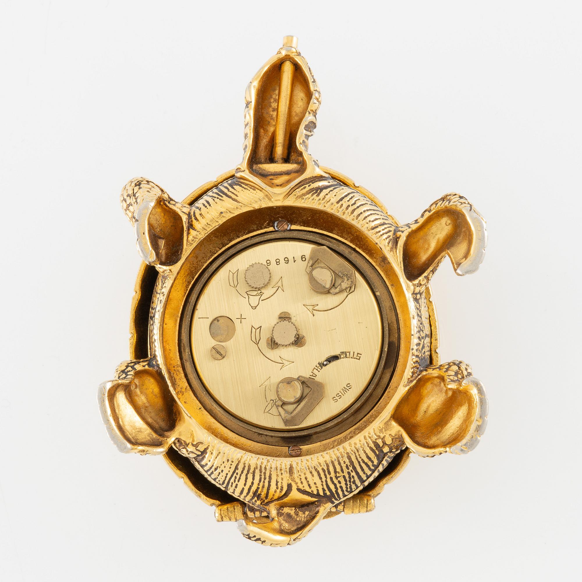 Gübelin, table clock, approx. 12 x 8 x 3 cm.