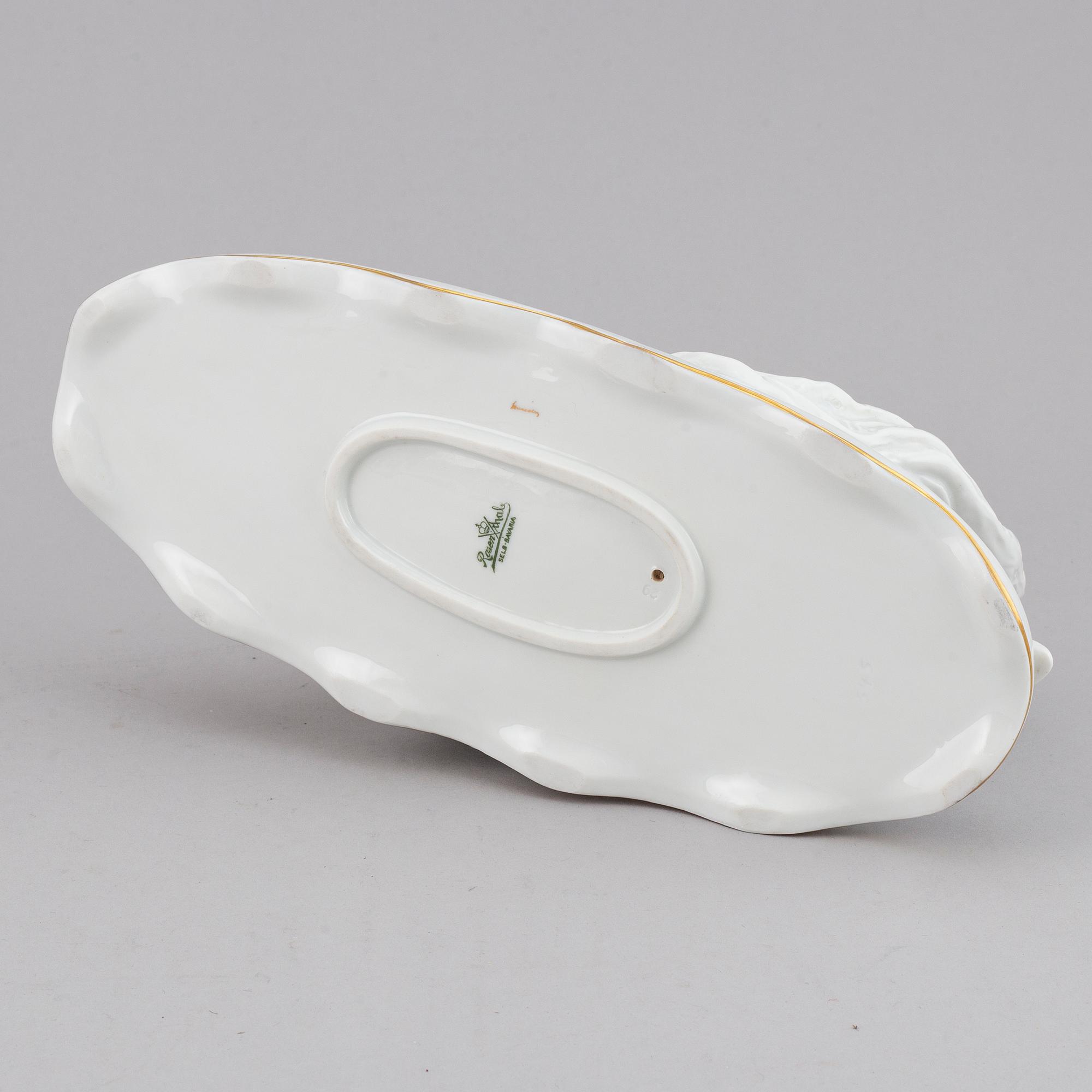 CONSTANTIN HOLZER-DEFANTI, porslin, figurin, "Den döende svanen", Rosenthal, 1900-talets andra kvartal.