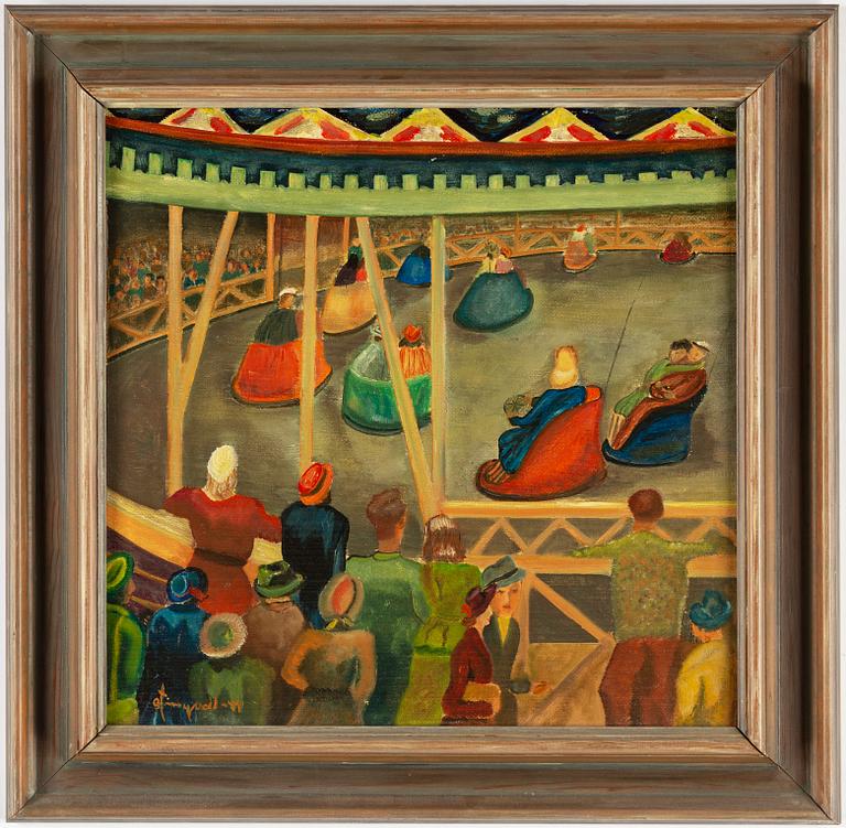 Umknown artist, oil on panel, signed Stingvall(?) - 44.