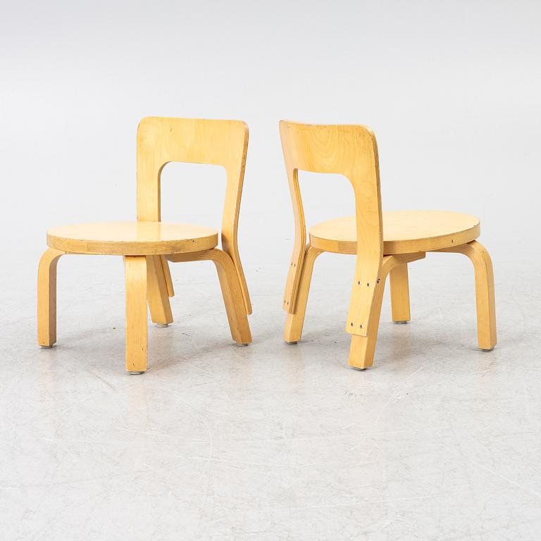 Alvar Aalto, barnstolar, 6 st, Artek, Finland.