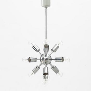 A ceiling lamp, Sputnik model 21416, attributed to Jaroslav Bejvl, Czech Republic, second half of the 20th Century.