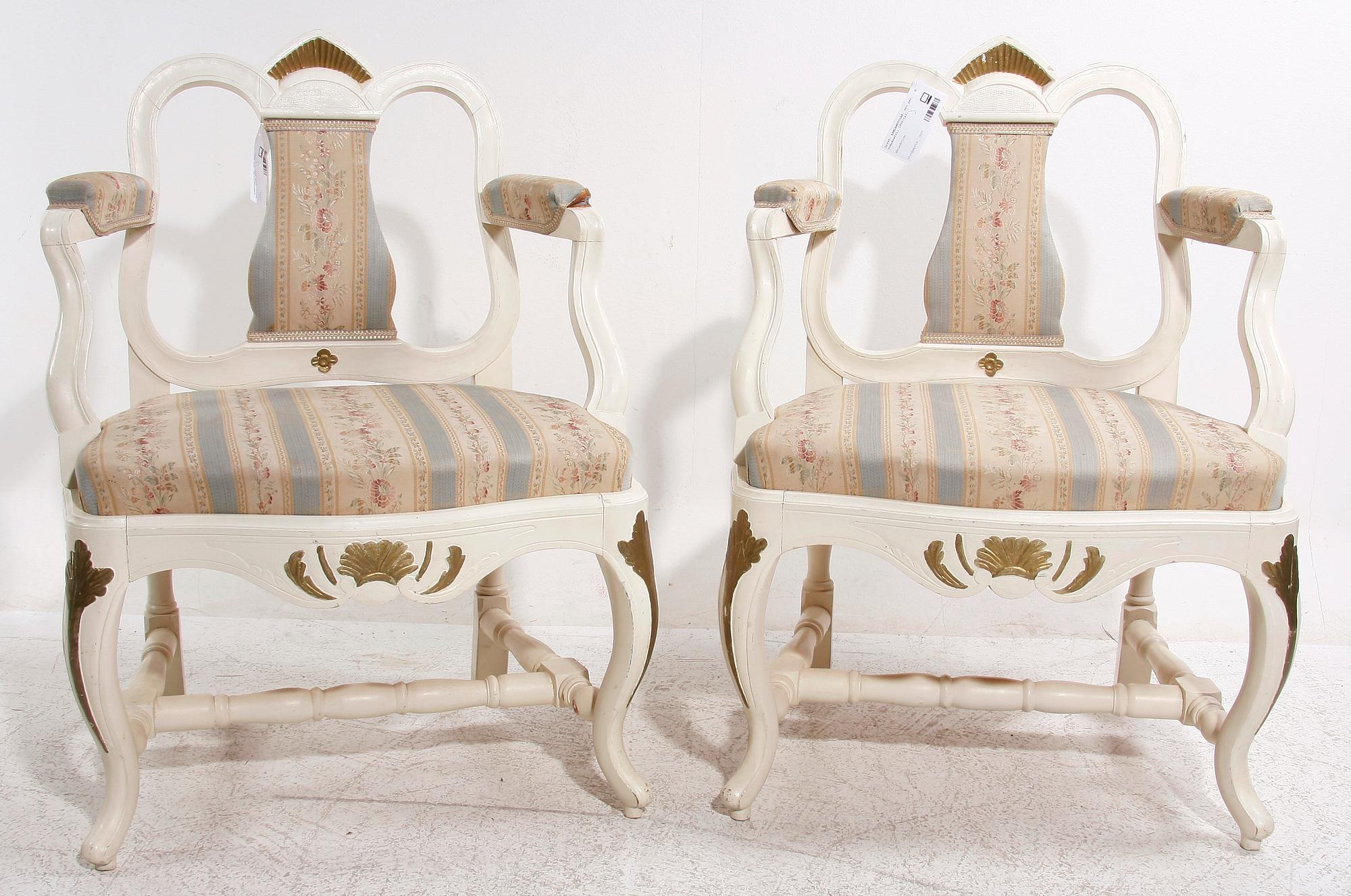 ARMLÄNSTOLAR, ett par, rokokostil, 1900-tal.