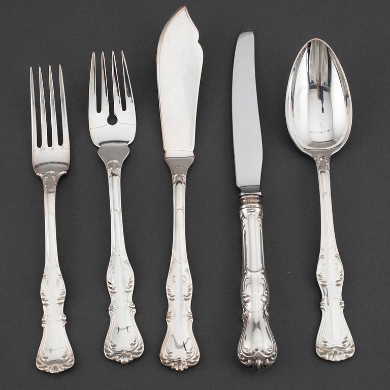 GAB, a 'Prins Albert' part silver cutlety, Stockholm, 1970/80s (53 pieces).