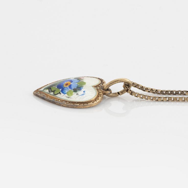 Bracelet and necklace, sterling silver and enamel,  David Andersen, Norge.