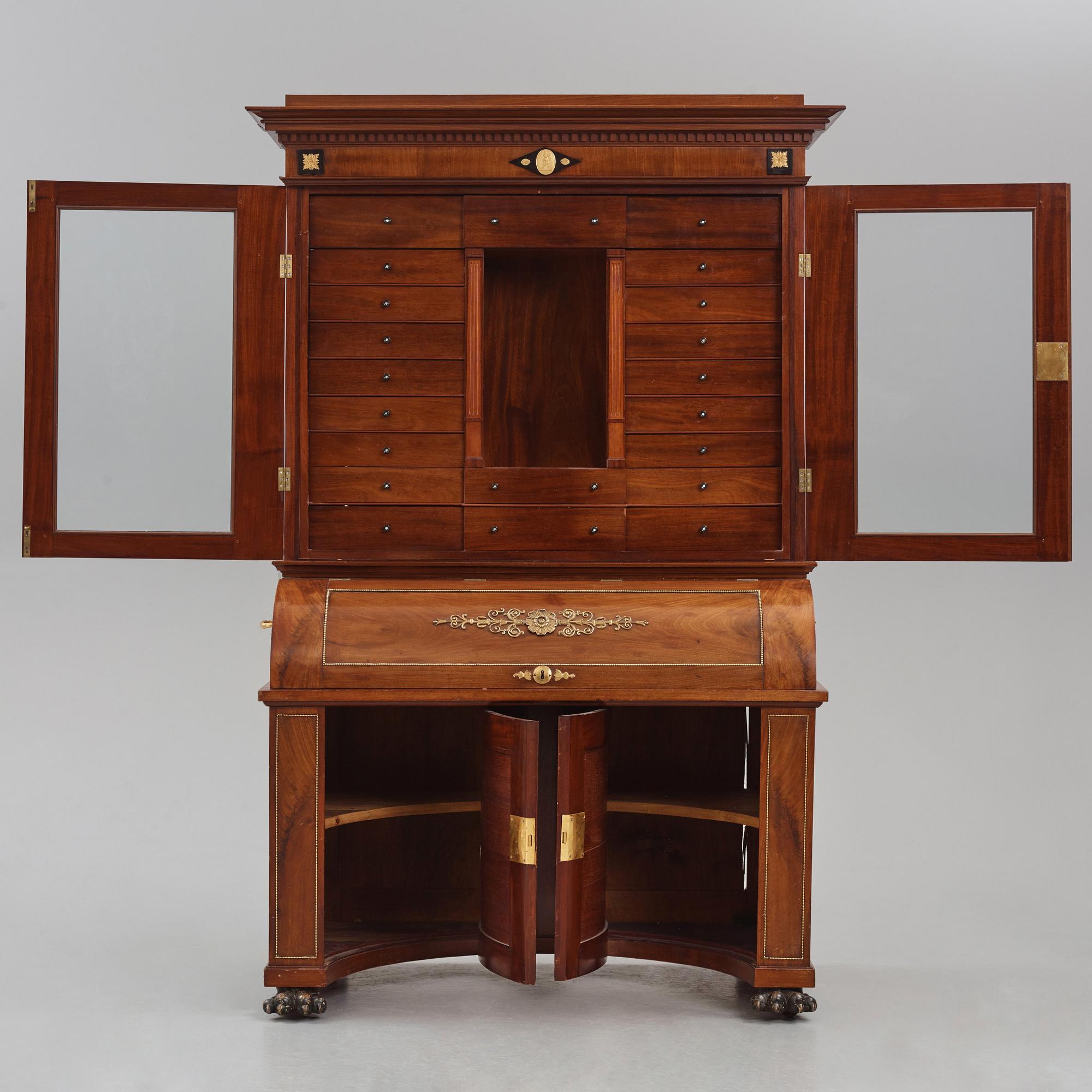 Writing cabinet,  by Johan Söderberg (instrument maker under the carpenter's guild in Stockholm 1803-1820) Empire,