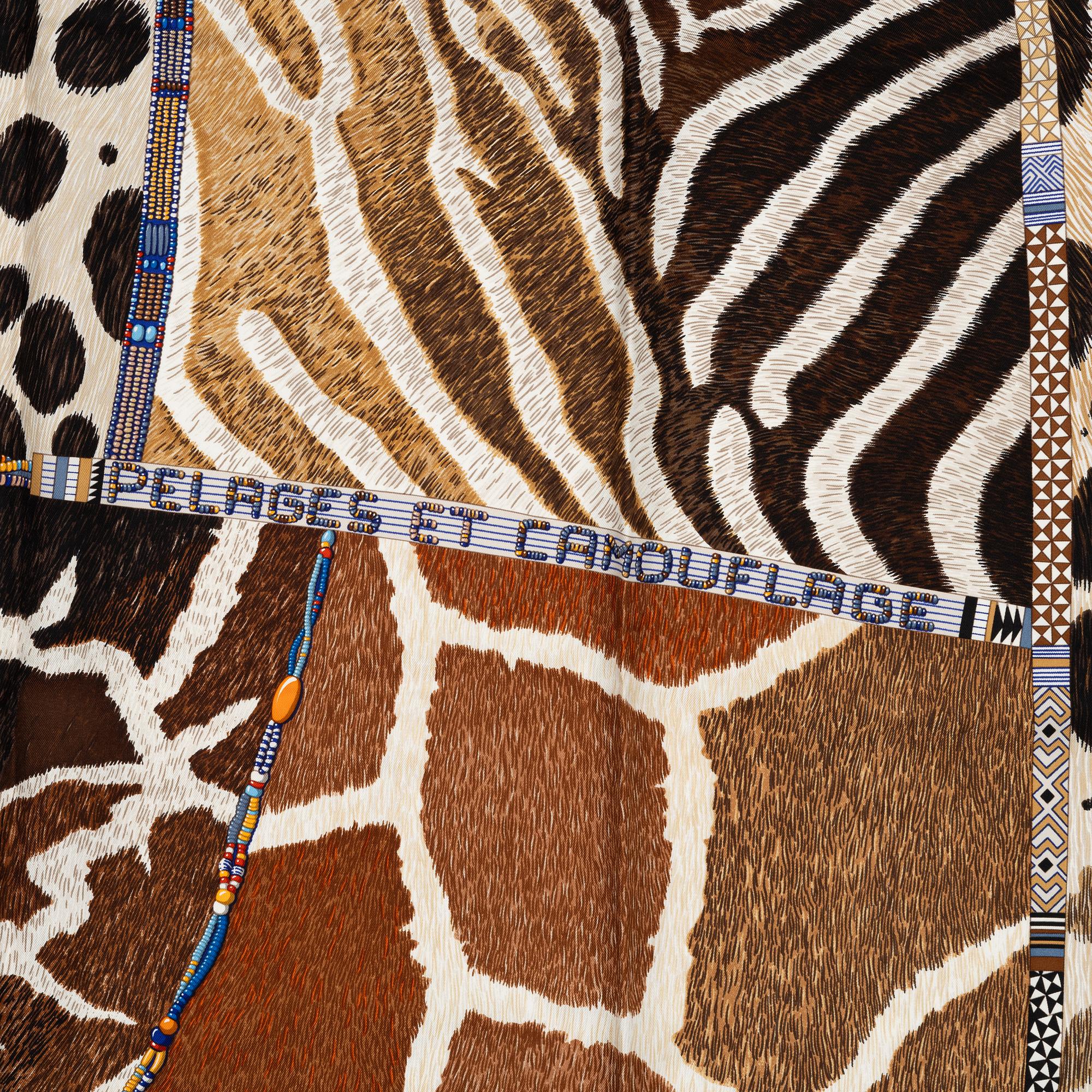 Hermès, a twill silk 'Pelages et Camouflage' scarf.