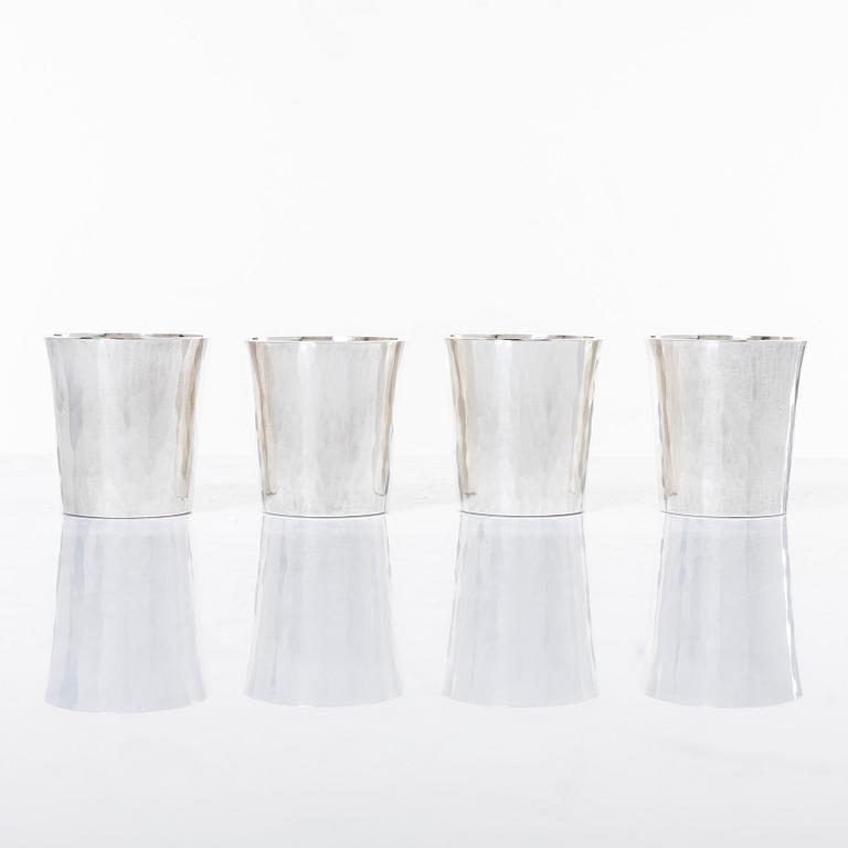 Atelier Borgila, soup cups, 4 pcs, sterling silver, Stockholm, 1988.
