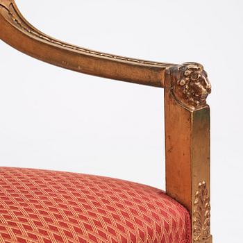 A pair of Swedish chairs in N C Salton's manner,  19th century.