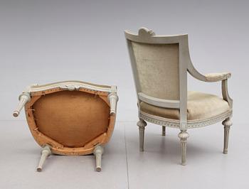KARMSTOLAR, 1 par, gustaviansk stil, 1900-talets första hälft.