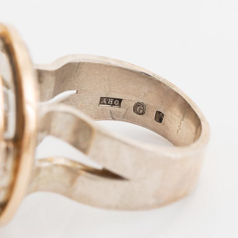Anders Högberg, Silver and rock crystal ring.