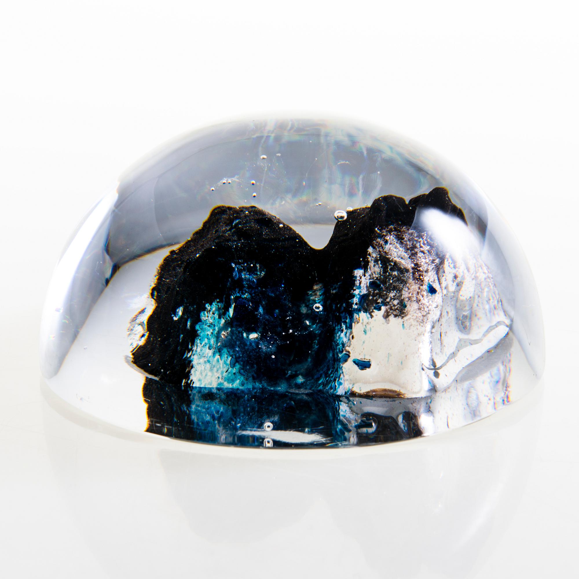 HELENA TYNELL, skulptur, "Waterfront stones", signerad signerad Helena Tynell, Riihimäen Lasi Oy.