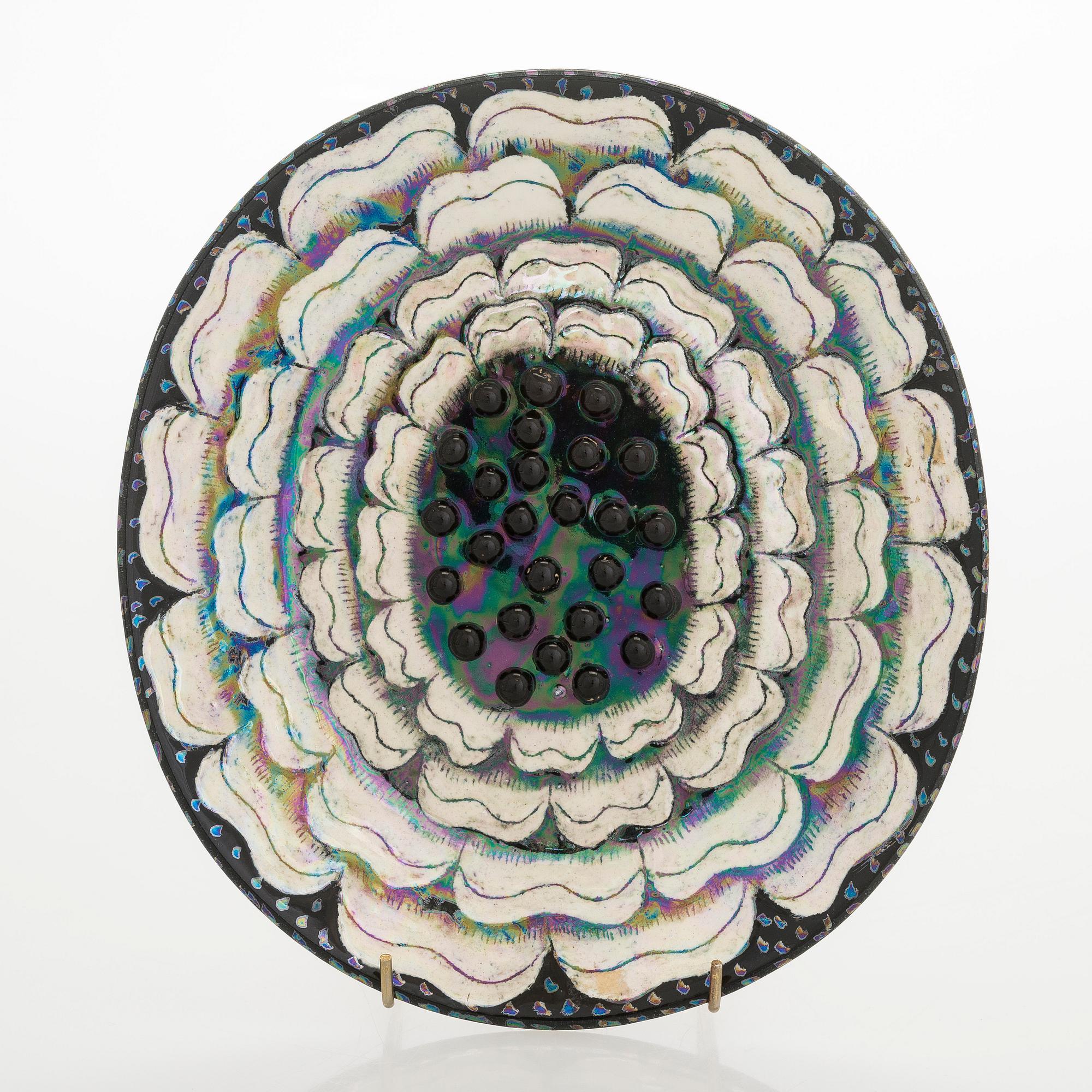 Birger Kaipiainen, dekorationstallrik, keramik, signerad Kaipiainen Arabia.