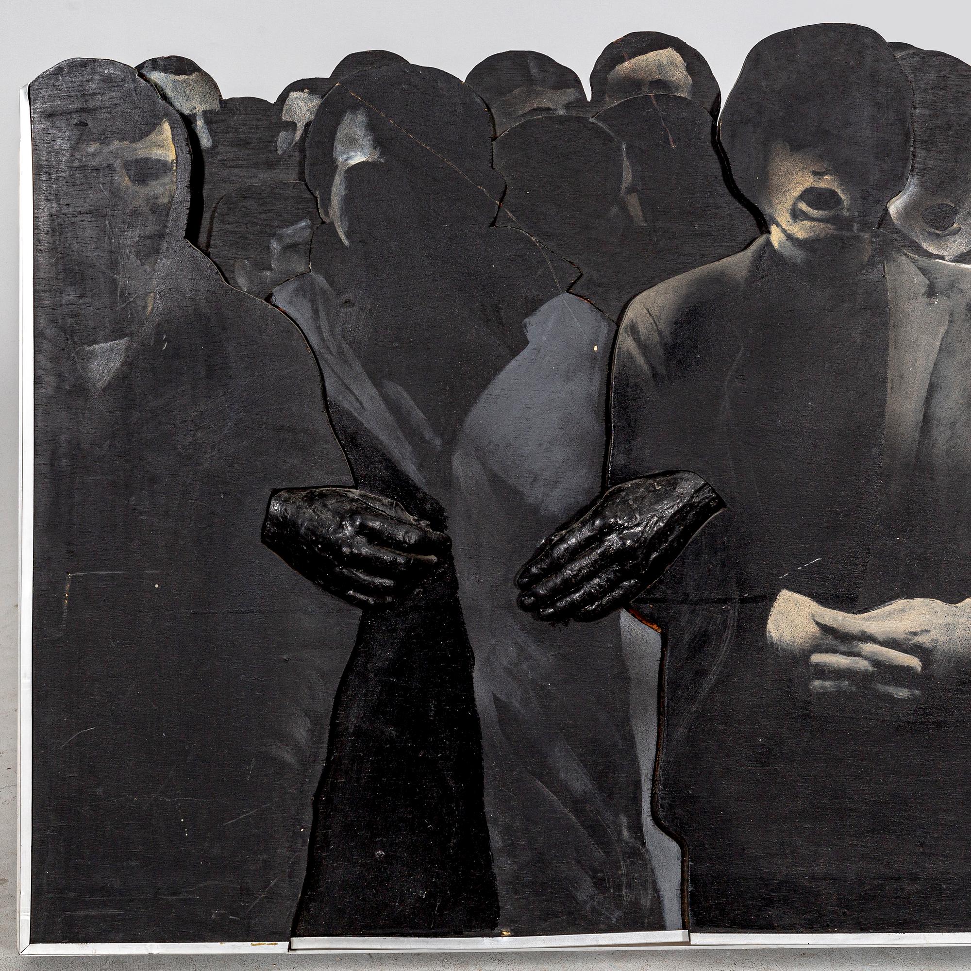 Rafael Canogar, mixed media signerad och daterad 1969.