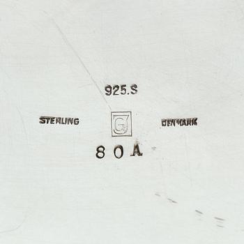 Georg Jensen, a set of three pieces of sterling coffee service, Copenhagen 1925-44 (the sugar bowl 1925-33), design nr 80 A and B.