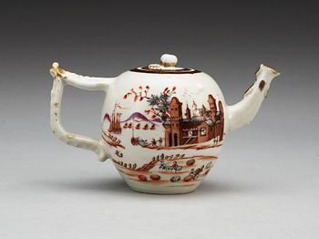 TEKANNA med LOCK, kompaniporslin. Qing dynastin, Qianlong  (1736-95).