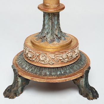 A pair of late Gustavian candle stands, early 19th century.