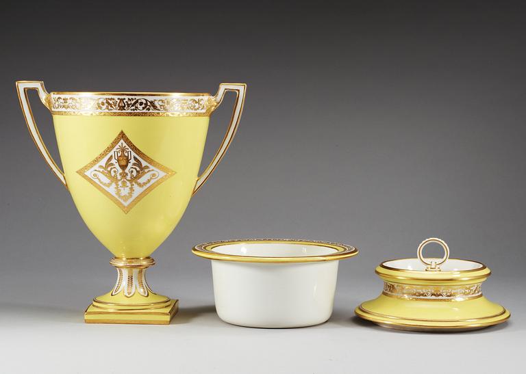 A pair of Vienna ice cream coolers with covers and liners, 19th Century.