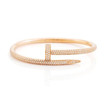 431. Cartier armband "Juste en Clou" 18K roséguld med runda briljantslipade diamanter.