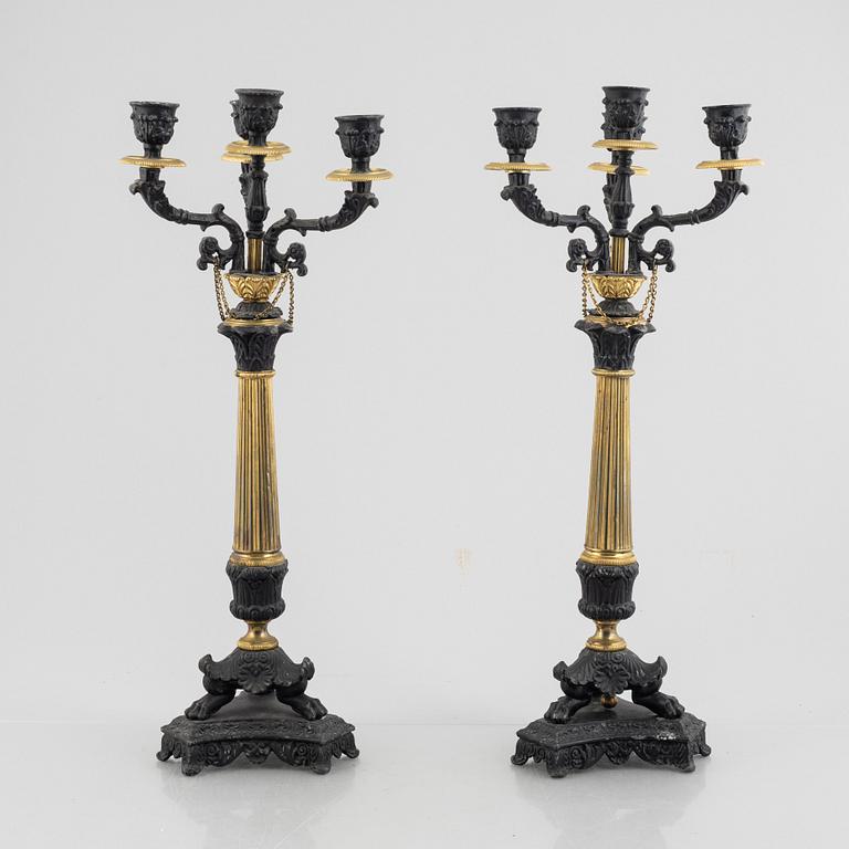 A pair of Empire style candelabras, possibly France, second half of the 19th century.