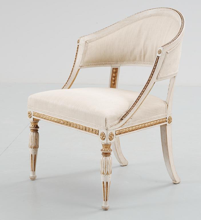 A late gustavian armchair. circa 1800.