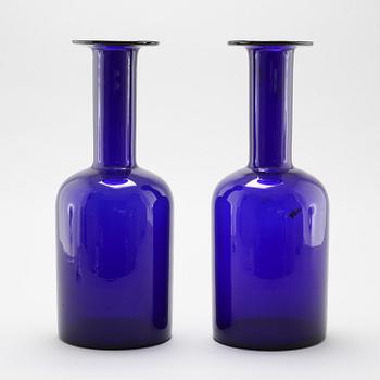 Two glass bottles from Holmegaard.