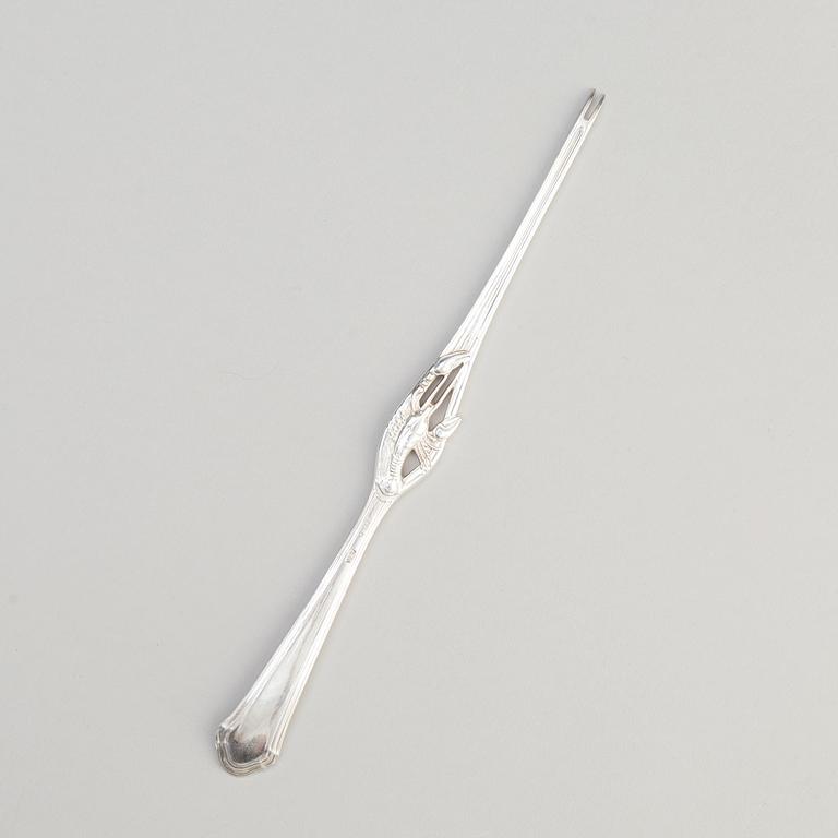 Seafood cutlery, 12 pieces, silver, 20th century.