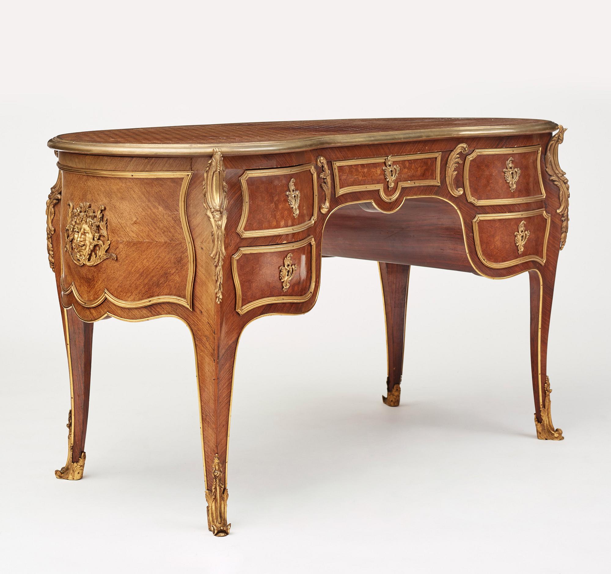 A Napoleon III writing desk, late 19th century.