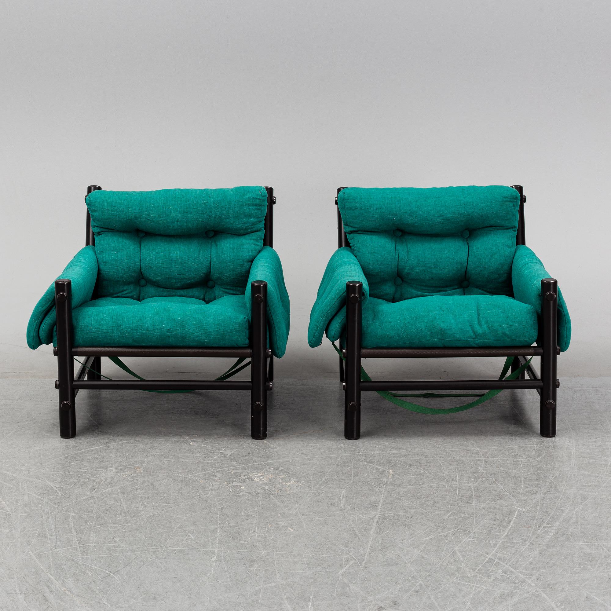 Sylve Stenqvist, a pair of 'Gille' armchairs, Artex Torgner, 1970's.