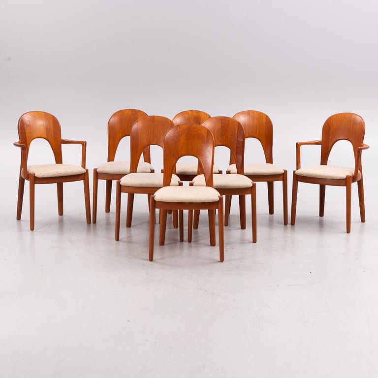 Niels Koefoed, a set of six chairs, Denmark, second half of the 20th Century.