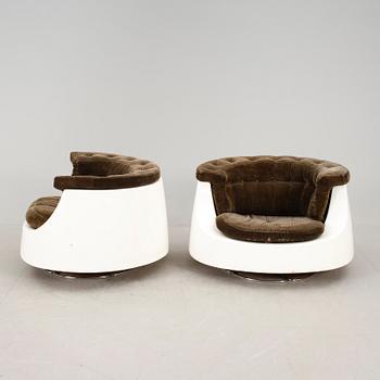 FÅTÖLJER, ett par, glasfiber, 1900-talets andra hälft.