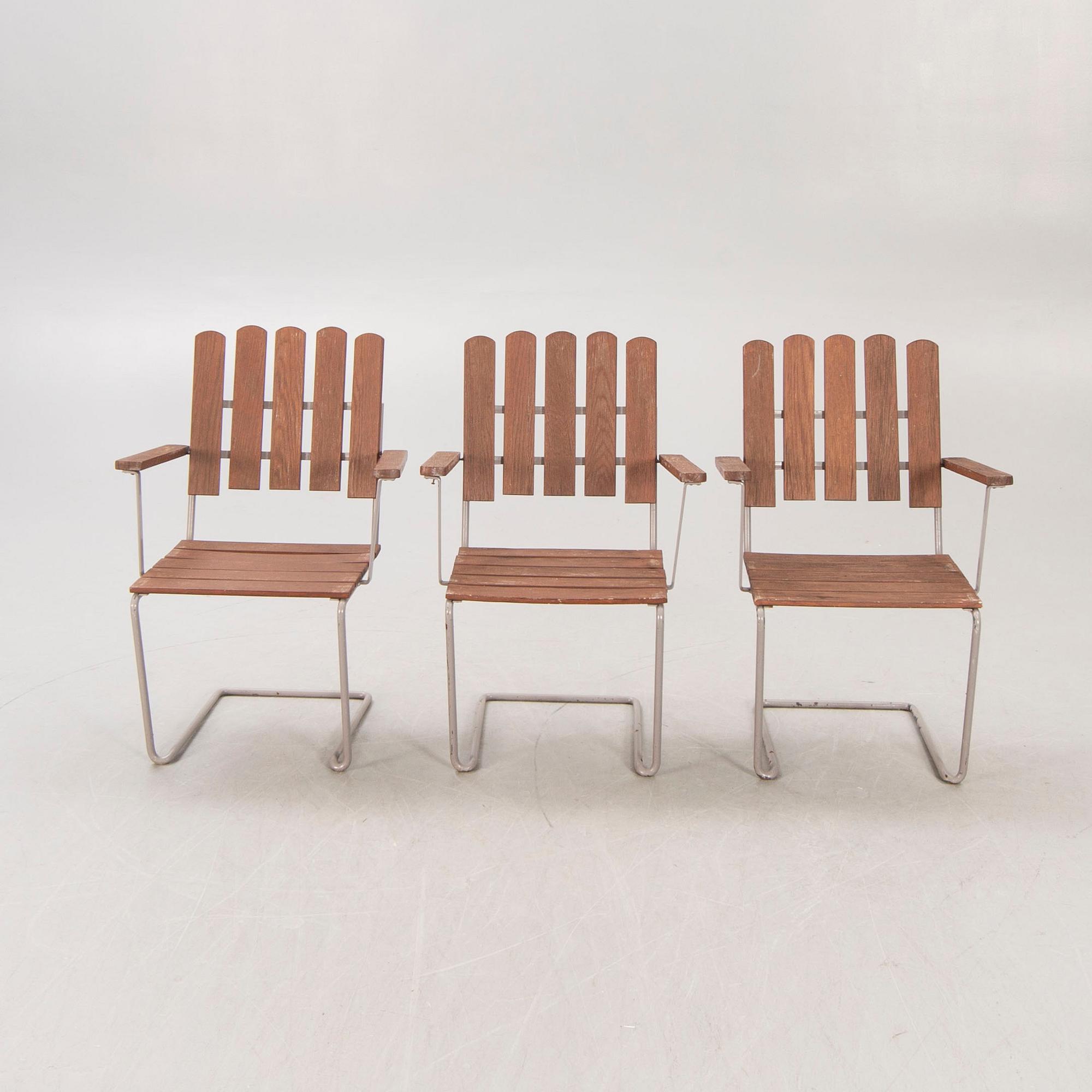 Artur Lindqvist, trädgårdsstolar, 3 st, "A2 M", Grythyttan, 1900-talets andra hälft.