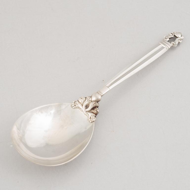 Serving utensils, 3 pcs, silver, Denmark, including Johan Rohde, "Konge/Acorn", Georg Jensen.