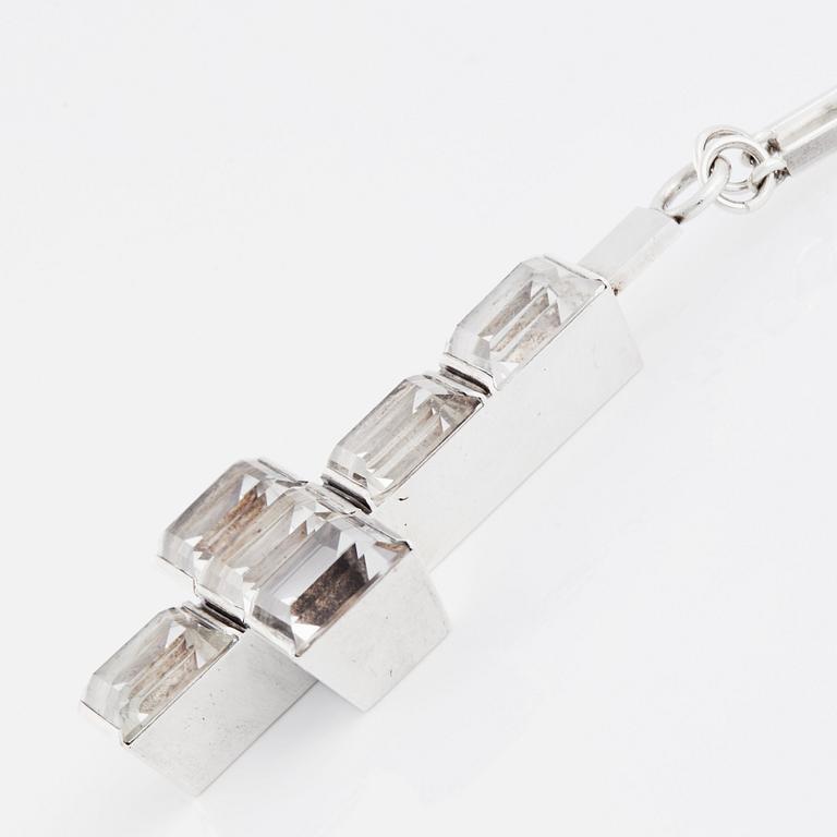 Wiwen Nilsson, a sterlingsilver necklace set with faceted rock crystal, Lund 1938.