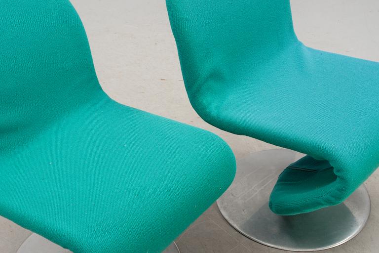 STOLAR, 2 st, Verner Panton för Fritz Hansen, "System 1-2-3". 1970-talets mitt.