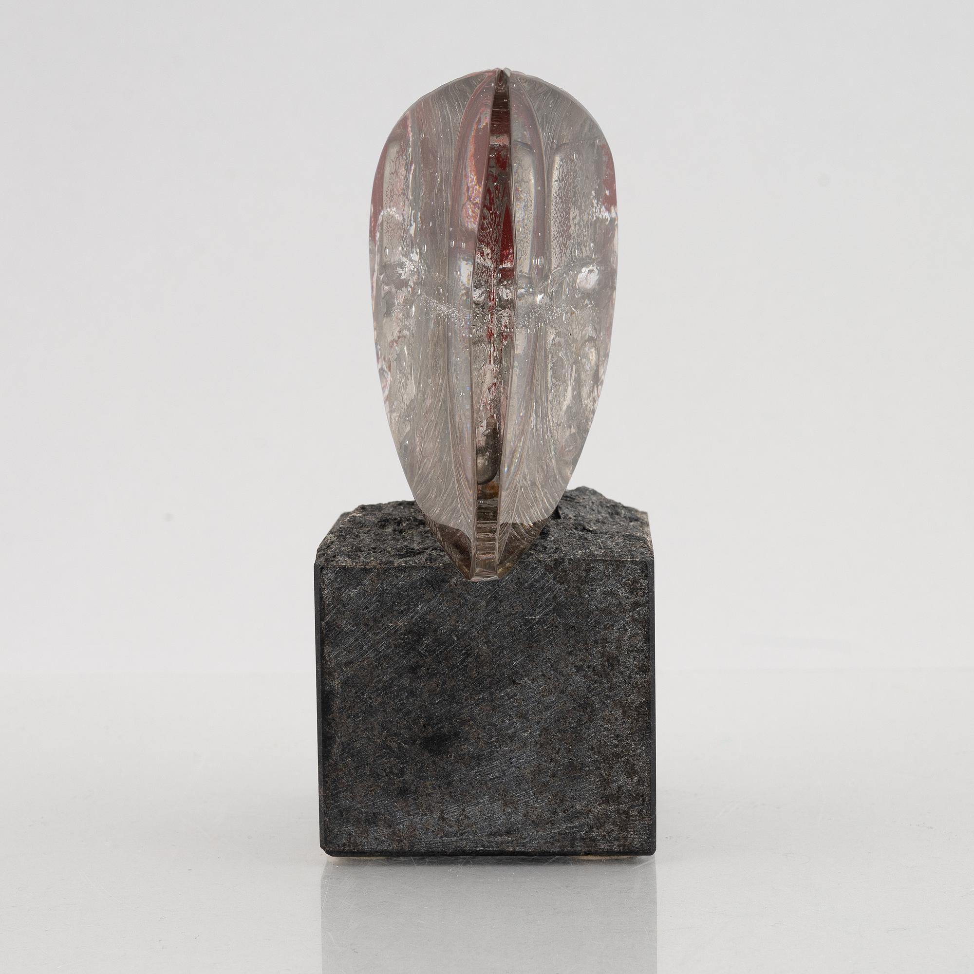 Bertil Vallien, a unique cast glass sculpture, 'Janus', Kosta Boda.