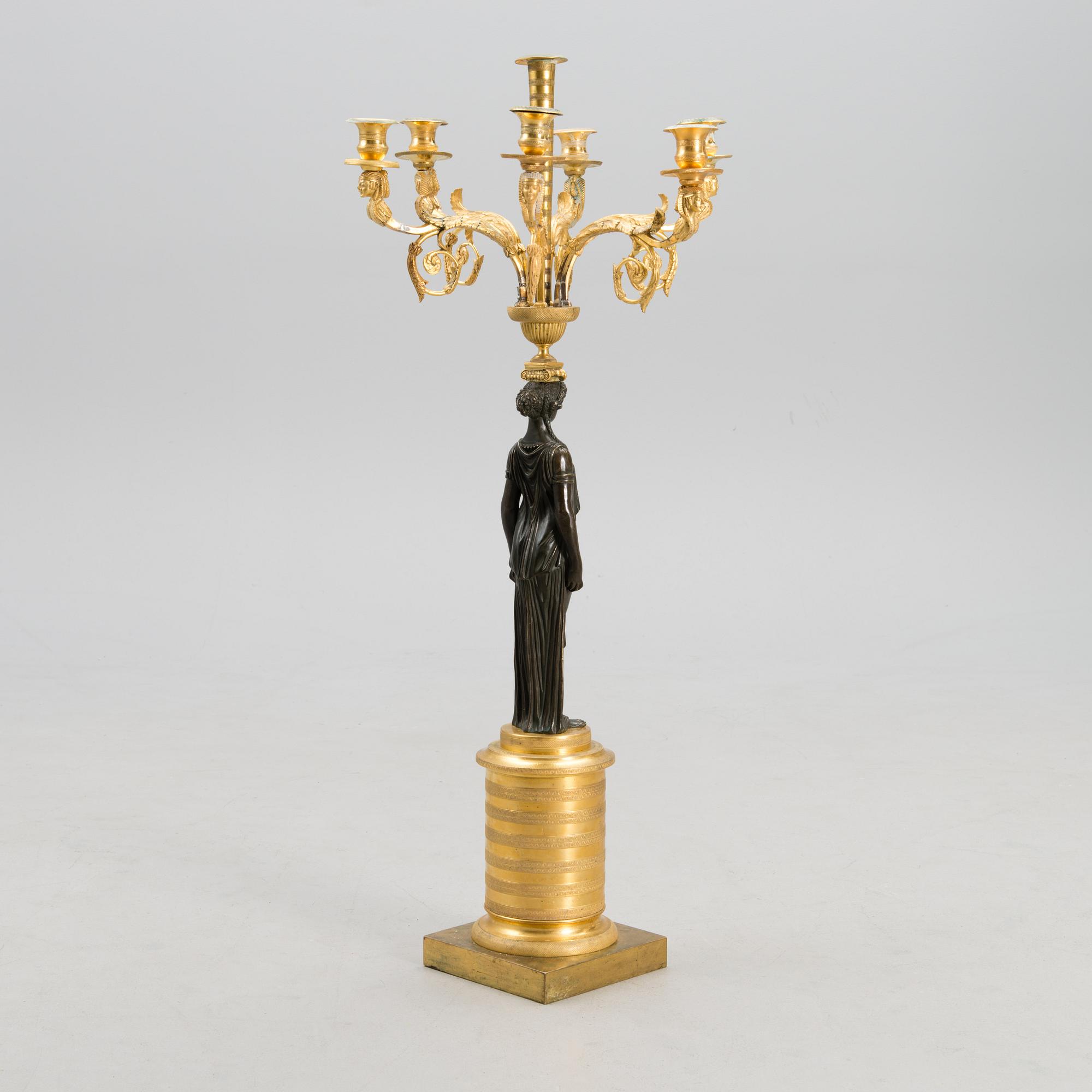 A RUSSIAN ORMOLU CANDELABRA, early 19th century.