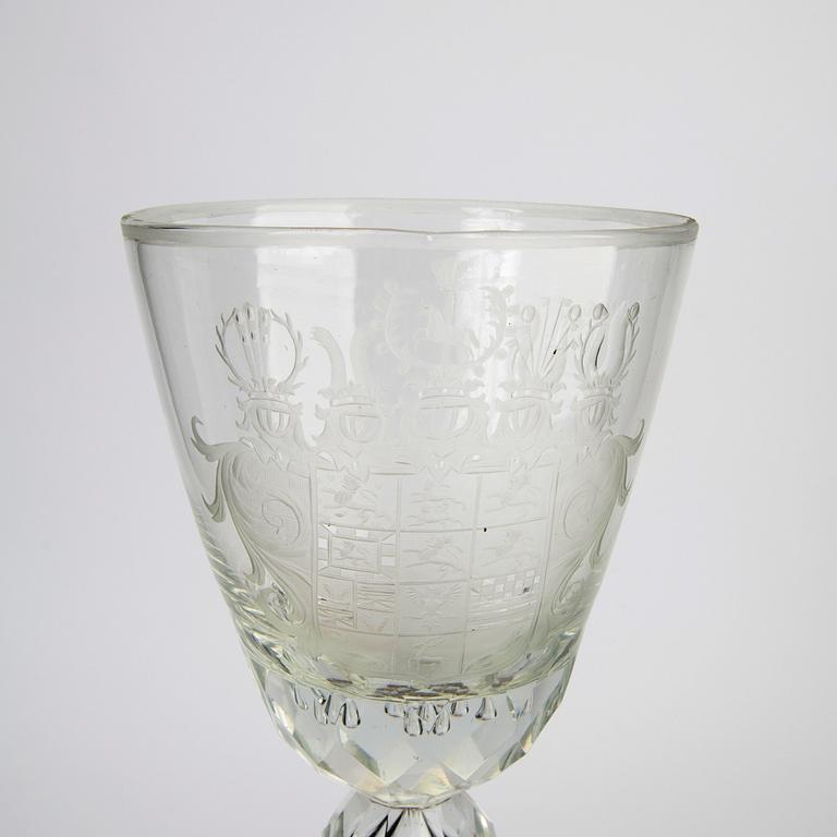 A Baroque style glass goblet first half of the 20th century.