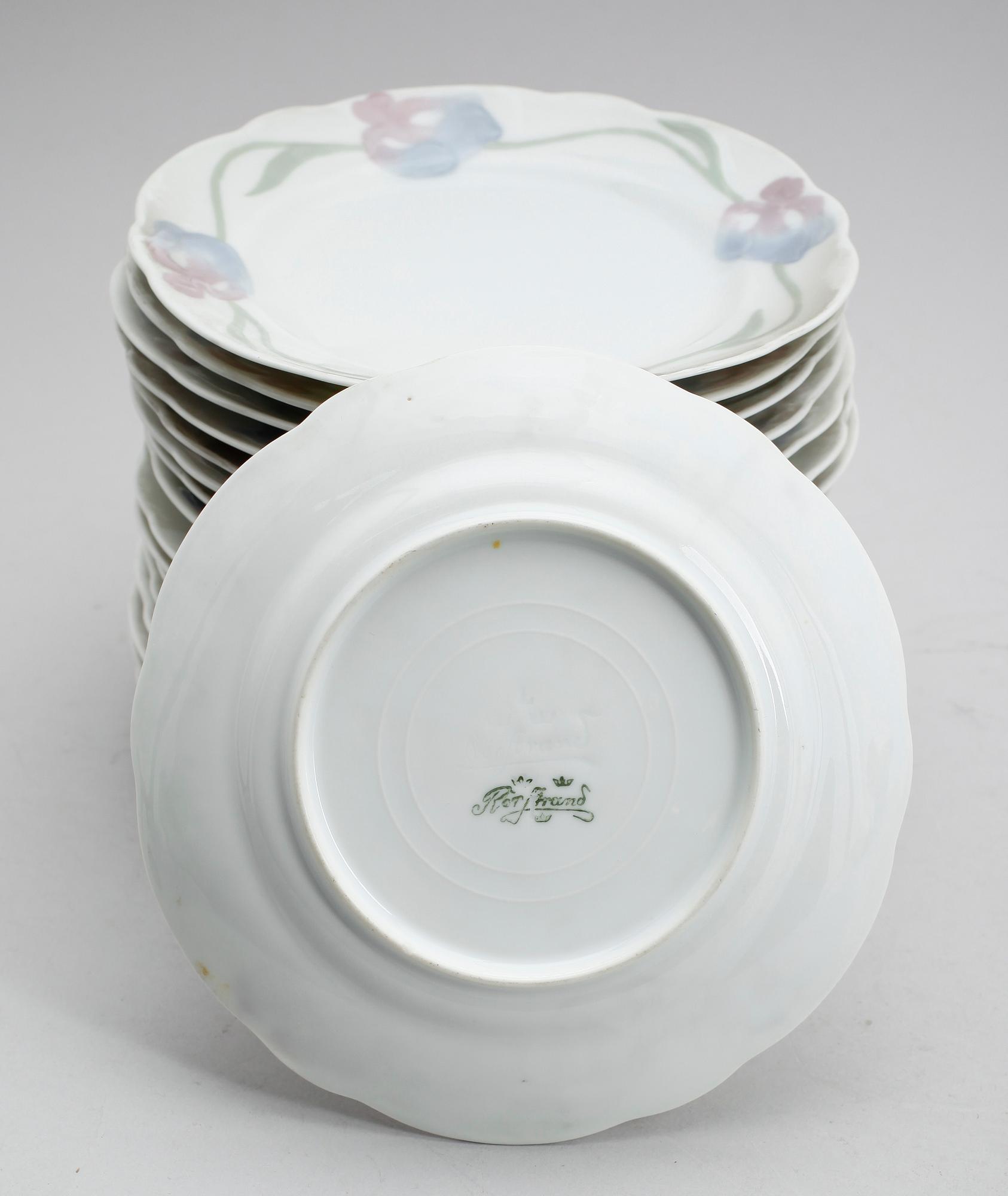 ASSIETTER, 17 st, "Iris", Alf Wallander, Rörstrand, jugend.
