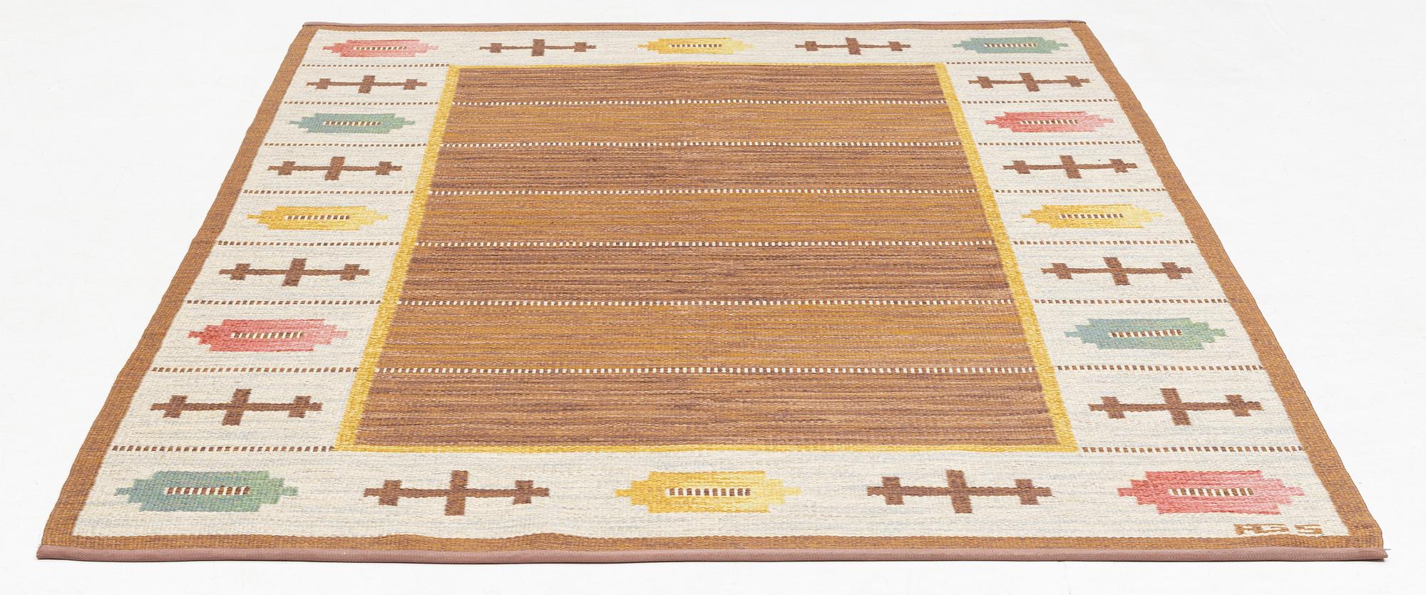 Anna-Greta Sjöqvist, matta, röllakan, signera AGS, ca 243 x 165 cm.