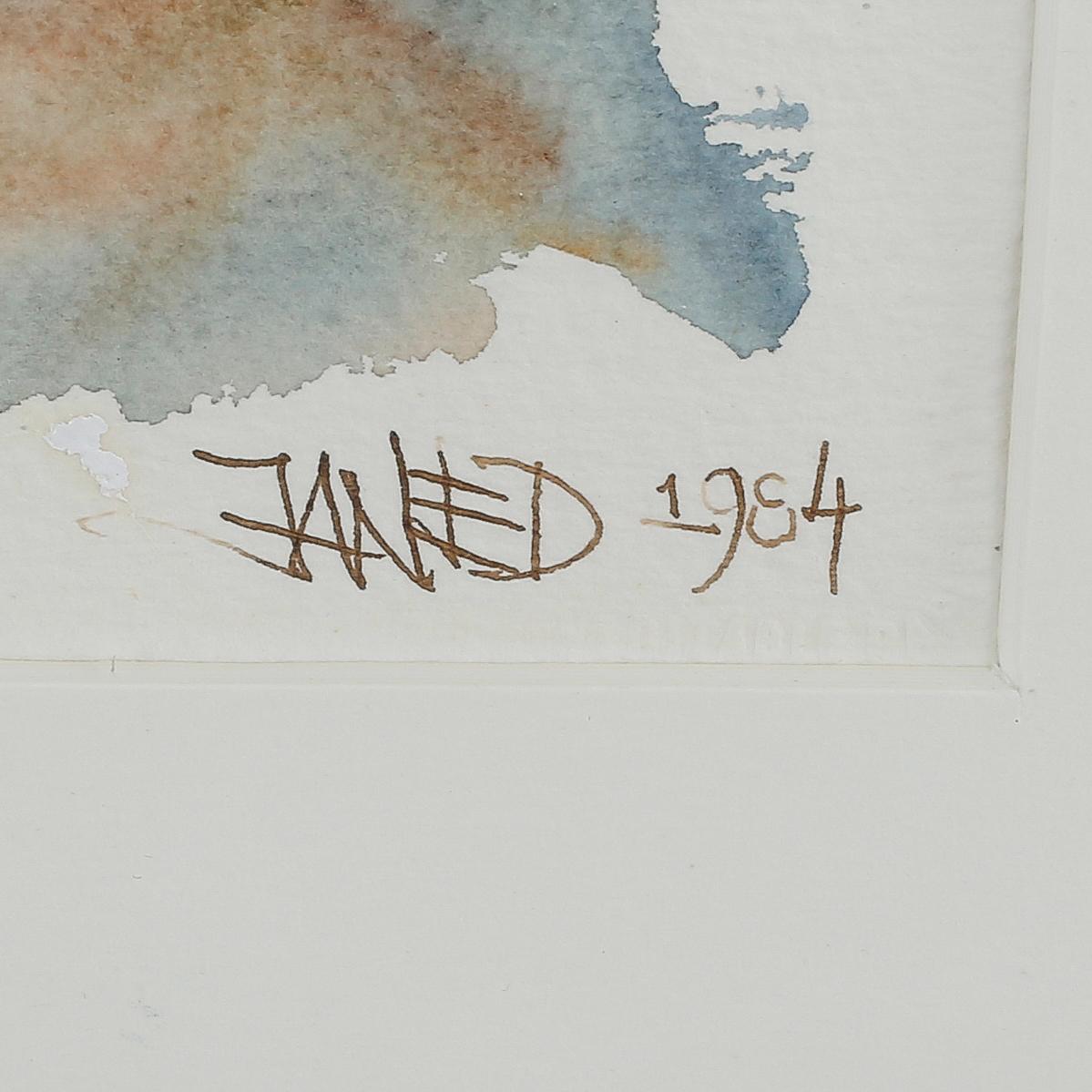 OKÄND KONSTNÄR, 2 st, akvarell, signerade Janed och daterade 1984.