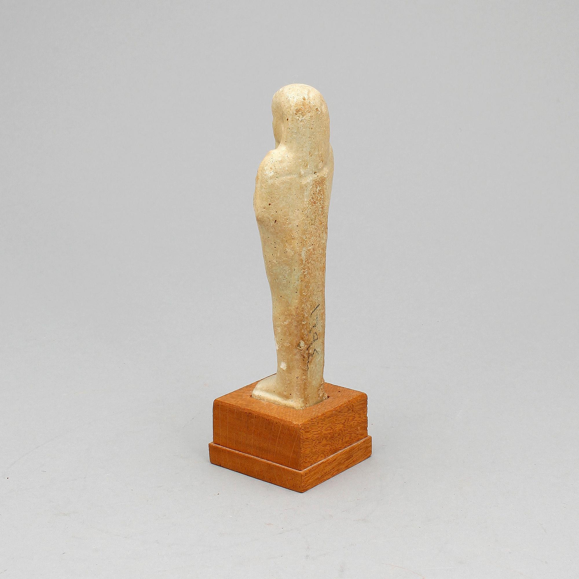 USHEBTI, fajans, Egypten, troligen Sentid 664-331 f Kr.