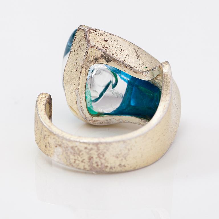 Björn Weckström, "Ara", a sterling silver and acrylic ring. Lapponia 2000.