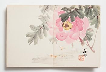 Album med akvareller av olika konstnärer, Japan, sen Meiji/tidig Taisho period.