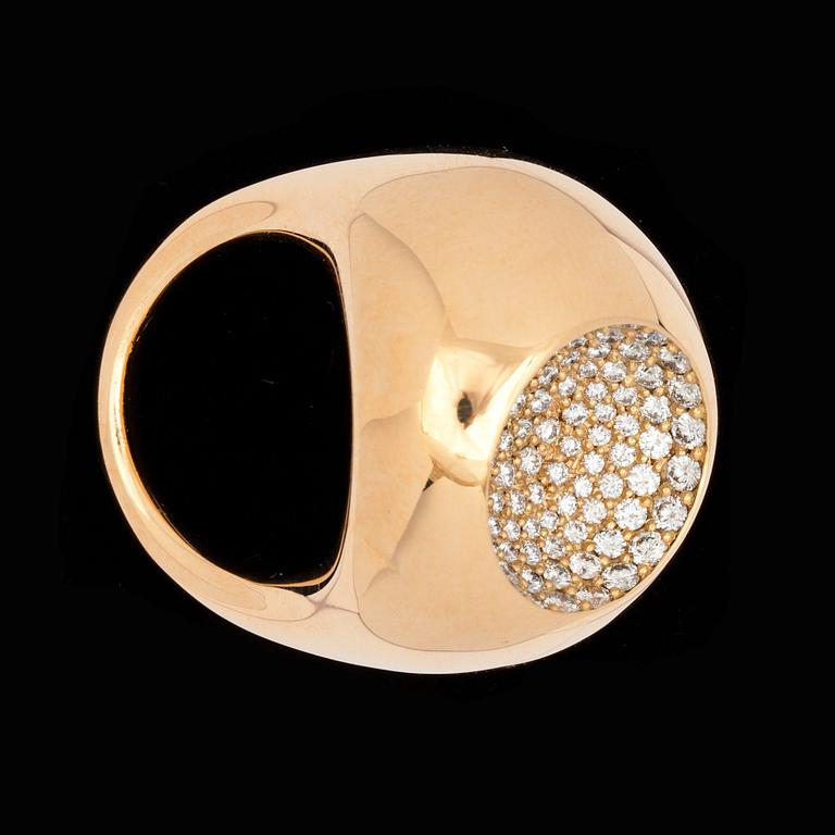 GEORG JENSEN, ring, design Jaqueline Rabun, 'The Cave collection' med briljantslipade diamanter, tot. 1.66 ct.